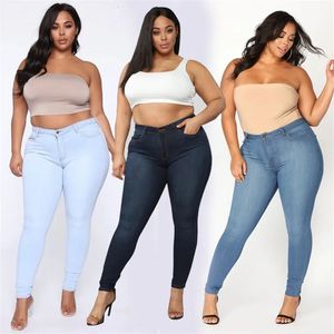 Plus size jeans XL-5XL womens high waist skinny denim jeans casual high stretch pencil pants drop arrival 240318