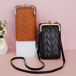 HBP Mobile phone bag 2023 new mobile bag Korean version of the rhombus women's bag minimalist and versatile wallet vertical, shoulder oblique cross -miniature bags