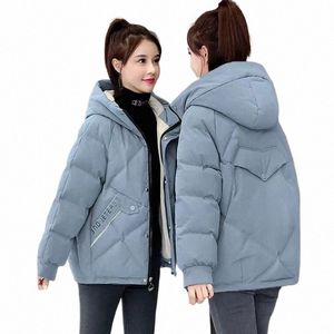 Jaqueta de inverno feminina parkas 2023 coreano fi para baixo cott jaqueta lg manga com capuz parka casual zíper solto neve wear casaco 75j8 #