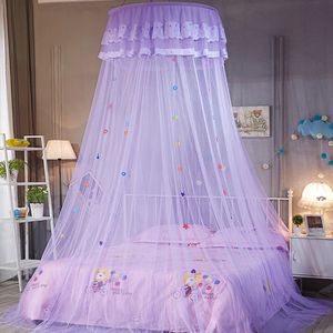 Summer Princess Wind Mosquito Net Creative Elegant Round Spets Border Insect Bed Canopy Net Bedroom Bed Hanging Decorations 240315