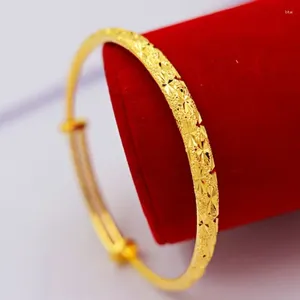 Bangle Gold Store Same Style 9999 Real Bracelet Fashion Dragon And Phoenix Chengxiang 18K Solid 5D Adjustable