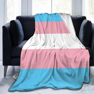 Decken, Transgender-Stolz-Flagge, Flanell-Fleece-Überwurf, Decke, Plüsch, weich, gemütlich, warm, flauschig, leicht, für Bett, Sofa, 203,2 x 152,4 cm