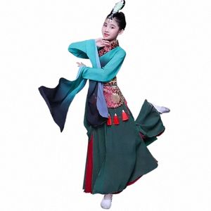 Costume da ballo Yangko per bambini Fan Dance Dr Bambini Ombrello moderno Spettacoli di danza Indossare Abbigliamento Hanfu Danza Yangko n4Bs #