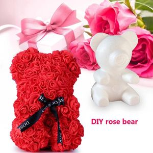 Decorative Flowers DIY Artificial Rose 20CM Styrofoam Foam Bear White Mold For Wedding Valentines Day Home Decoration