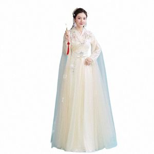 chinese Traditial Hanfu Costumes Chinese Style Embroidery Fairy Elegant Dr Improved Hanfu Dr Performance Costume SL4147 e0cw#