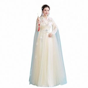 Cinese tradizionale Hanfu costumi stile cinese ricamo fata elegante Dr migliorato Hanfu Dr Performance Costume SL4147 e0cw #