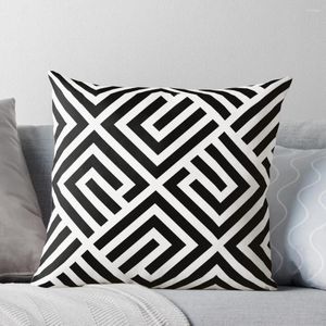 Pillow LABYRINTH TILES PATTERN BLACK AND WHITE BY SUBGIRL Throw Christmas Supplies Pillows Covers