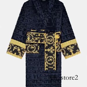 Bath Robe Designer Long Hoodie Lovers Couples Longstyle LUXURY European Printing Bright 100% Cotton Luxurious Couple Bathrobe Wholesale 247