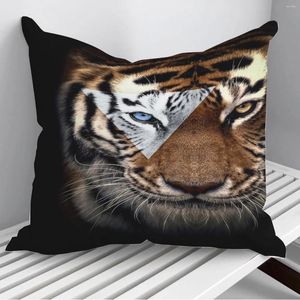 Pillow Angry Tiger Art Poster Throw Pillows Cover On Sofa Home Decor 45 45cm 40 40cm Gift Pillowcase Cojines Drop