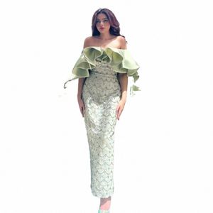 Shar Said Arábia Saudita Sage Green Luxury Dubai Evening Dres com Cape Lilac Frisado Mulheres Festa de Casamento Dr SS383 g0Ls #