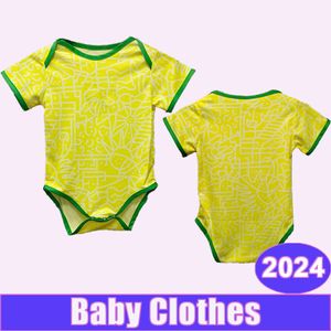 2024 Brezilya Bebek Giysileri Futbol Formaları Milli Takım Richarlison Vini Jr Danilo Bremer L.Paqueta Evde Futbol Gömlekleri Çocuk Üniformaları