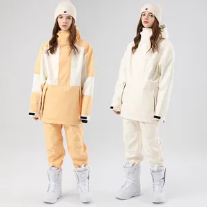 Jackets de esqui à prova de vento Mulher Snow Conjunto esportivo Mulheres de esqui Menas de esqui Sorto da calça de snowboard feminina roupa térmica