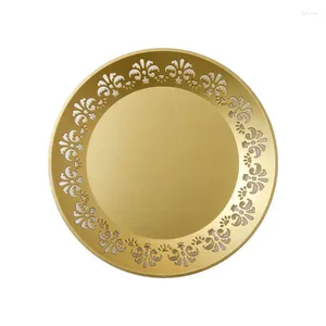 Flatware Sets Commercial Dinnerware Plate Dishes Set Decorate Gold Plastic Wedding Charger Plates El Round Tray