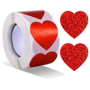 Geschenkpapier, 500 Stück, 3,8 cm, Herz, Scrapbook, klebrige Liebe, selbstklebende Etiketten für Valentinstag, Hochzeit, Party (rot)