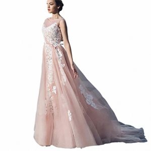 Balo Dr 2023 için Blush Tül Dresleri Backl Backl Woman Party Wedding Wedding Robe Ball Cl-662 D7AO#