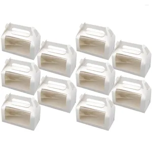 Ta ut containrar 10st Compact Cake Boxes Party Cupcake Packing Cookie med fönster
