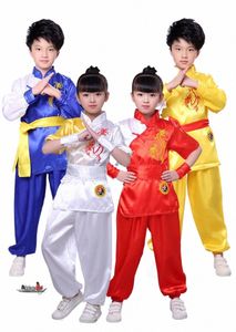 Abbigliamento per arti marziali per bambini Camicia Pantaloni Abito Pratica Tai Chi Performance M2ru #