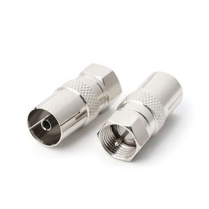 ANPWOO 2PCS F Tip Erkek Fiş Konnektör Soketi RF CoAx TV ANERIAL DIMED RF Adaptörleri ANPWOO TV ANPWOO TV Hava Aten Kadın Adaptör