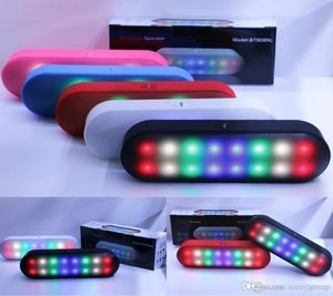 BT808NL PIL2 Mini Taşlanabilir Kablosuz Bluetooth Hoparlör TF AUX FM Pulse LED LED LIHT Flash Hap XL Hoparlör Bulitin Mikrofonu Eller 6335645