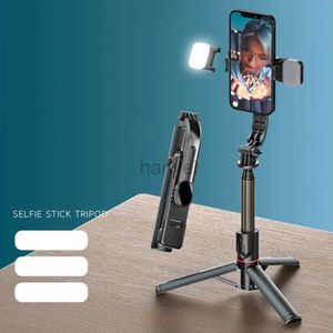 Selfie Monopiedi Selfie Stick Telefono Treppiede Supporto per telefono cellulare con doppia luce di riempimento Selfie Stick wireless Supporto per trasmissione live per registrazione video 24329