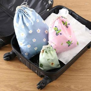 Sacos de compras reutilizáveis ​​dobráveis ​​bolsa de maquiagem bolsa bonito cordão armazenamento viagem portátil roupas sutiã organizador meias