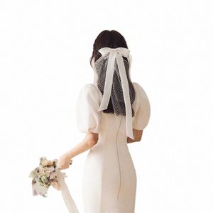 slbridal lunghezza della spalla stile bowkot veli da sposa con pettine veli da sposa bianchi accessori da sposa per la sposa Mariage donne H4ap #