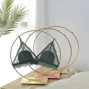 Hangers Fashion Gold Underwear Metal Iron Art Clothes Shop Window Display Rack Underpant Lady Bra Show Clip Hook Storage Shelf