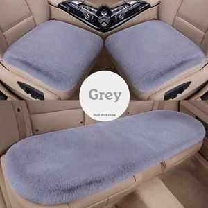 Универсальная подушка для автомобильного сиденья, зимняя плюшевая 3 шт., высокое качество, искусственный мех кролика, мягкий чехол для сиденья, теплая защита для автомобильного сиденья