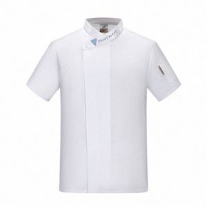 Hotel Uniforme Manica corta Abiti da cuoco Panetteria Tuta Cafe Cameriere Camicia Ristorante Cucina Giubbotti Estate Cuoco Uniforme Bianco b8Fl #