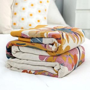 Blankets Cotton Gauze Towel Quilt Summer Cooler Single Double Sofa Cover Air Sheet Bedroom Thin Blanket Nap Bed Office