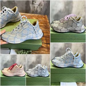 Tasarımcı Ayakkabı Sıradan Ayakkabı Sneaker Lüks Run Erkekler Kadın Deal Spor Ayakkabı Moda Kauçuk Deri Kalitesi Açık Pembe Gri Kırmızı Ayakkabı Rhyton Sneaker Boyutu 35-46