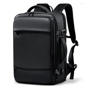 バックパックトラベルメンズビジネススクールバッグ大容量17.3ラップトップ防水ファッション拡張可能なUSBバッグ
