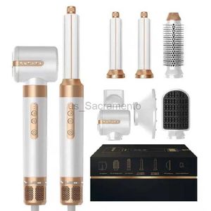 Hair Dryers Professional Hair Dryer 7 in 1 Hair Styling Tools Gift Set Hairs Strightener Brush 110000RPM Motor High Speed Ionic Hair Dryer 240329