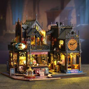 Magic Shop Diy Kabin, Vintage Tasarım, El Yapımı 3D Üç Boyutlu Montaj Mimari Modeli, Oyuncak Hediyesi, Mobilya Mini Evi, Ev Yapımı Ahşap Ev Materyali