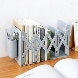 Kitchen Storage Retractable Bookends For Shelves Book Support Stand Adjustable Bookshelf With Pen Holder Desk Organizer Office Accessories