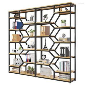 Decorative Plates Storage Book Wall Office Wrought Iron Partition Cabinet Modern Simple Living Room Floor-to-ceiling