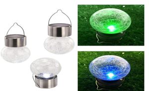 Solen Powered Color Changing Outdoor LED Light Ball Crackle Glass LED Light Hang Lawn Lamp Yard Dekorera LAMP9137277