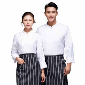 Kock Uniform LG Sleeve Autumn and Winter Catering Restaurant Cake Shop Baking Clothes Women's Kitchen Work CLO T5JO#