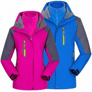 3 in 1 Lovers Outwear Mens Winter Hooded Jacket Coat Windproof Waterproof Fleece Inner Tank Thermal Man Trench Windbreaker O2NM#