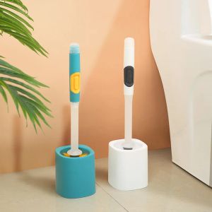 Brushes Long Handle Add Detergent Toilet Brush Quick Draining Clean Tool WallMount Rubber Brush FloorStanding Bathroom Accessories Set