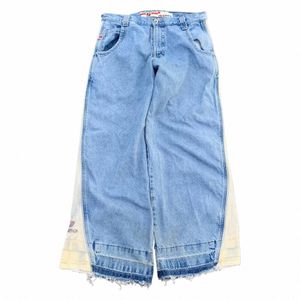 jnco-pantales vaqueros holgados Y2k para hombre, ropa de calle informal Retro, Hip Hop, Harajuku, bordado de alta calidad l9eD#