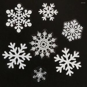 Gift Wrap 100PCS Reusable Christmas Window Snowflake Stickers Glass Clings Decal Electrostatic Sticker For Year Room Home Party Decor