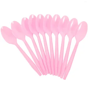 Engångsformad bestick 100 datorer Party Supplies Spoon Plastic Serveringsredskap Kaffeskedar Tunga tull