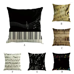 Pillow One Throw Cover Musical Note Painting Linen Case Sofa Home Decor Toddler Silk
