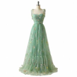 Mint Green Elegant Party Dr. Prom Dr. Blue Verstellbare Gurte glänzende Liebe Tulle Tee Länge Hochzeitsfeier Graduati Dr. new C7iw#