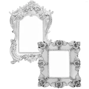 Frames 2 Pcs Mini Po Frame Props Jewelry Display Shelf Gold Picture Manicure