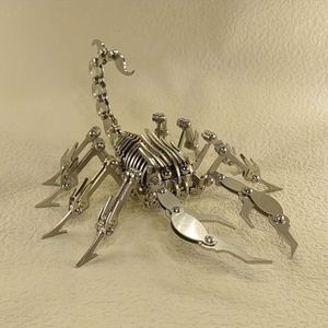 Hine Scorpion Finished Product Handmade Patience Skill Toy Teaching DIY Assembly All Metal Insect Model Plate Thickness 2.0mm Stainless Steel Mechanical Animal