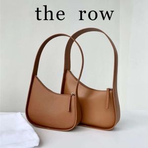 أعلى جودة حقيبة يد Pochette The Row Bag Womens Luxurys Houtter Halfo Moon Mens Wallet محفظة مصممة مصممة قابض قبو على الأزياء الإبطية