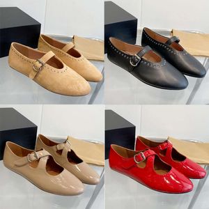 Classic Cross Ballet Flats Women Dress Shoes Leather Suede Summer Casual Sandals Comfortable Dancing Shoes With Box 546