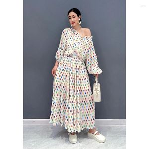 Casual Dresses SuperAen Spring/Summer 2024 Chiffon Printed Poka Dot Swing Long Elegance